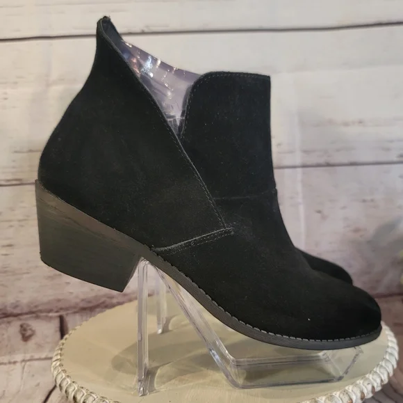 Ruff Hewn Eastern Women's Black Suede Ankle Boots Size 8.5M - Picture 3 of 12